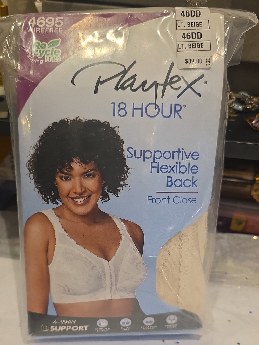 Playtex 18 Hour Supportive Front-Close Bra - Light Beige